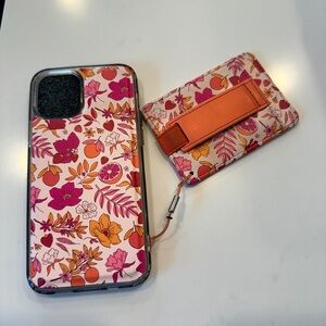 Floral Pattern Phone Case and Card Holder